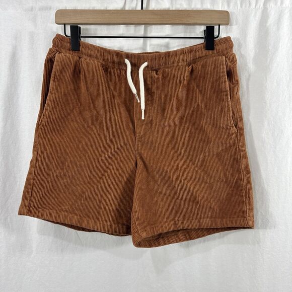 RSQ Corduroy Copper Drawstring Pull On Shorts Mens Size XS Pockets Fall Casual - Picture 1 of 8